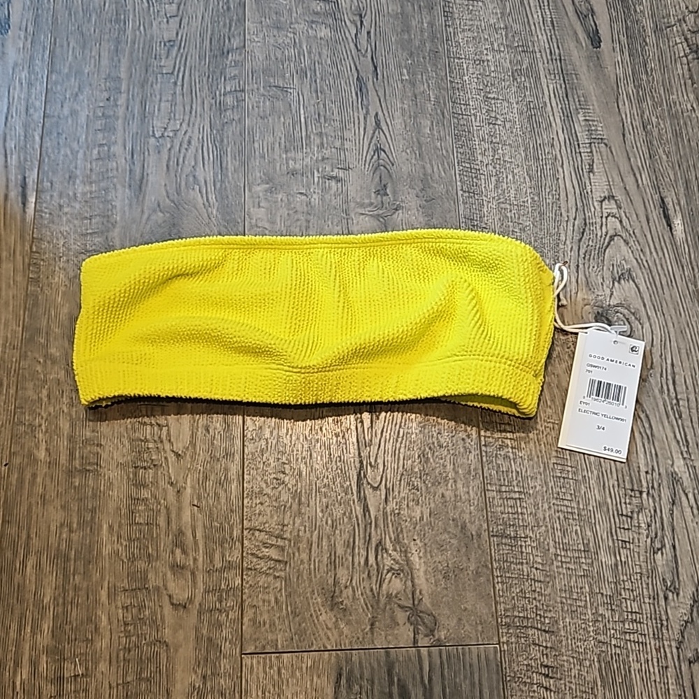 Good American Electric Yellow Bandeau Size 3/4 Top